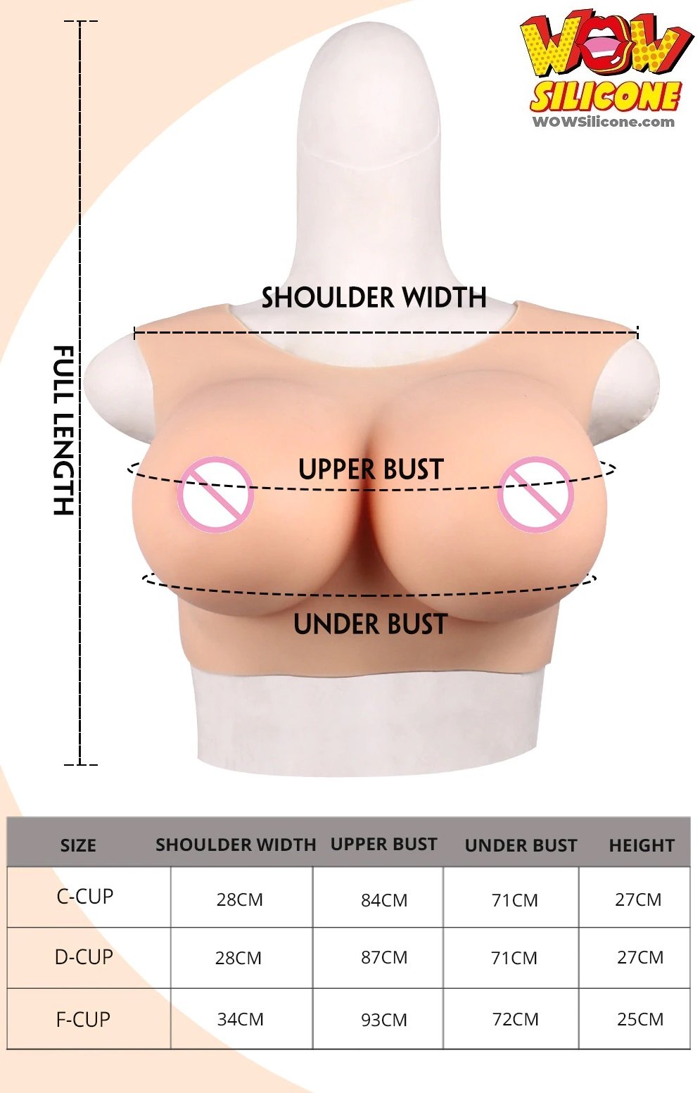 High Collar Breast Forms B-G Cup Crossdressing Silicone Breast