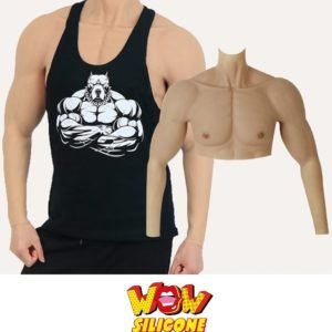 Male Muscle Silicone Chest Plate With Arms