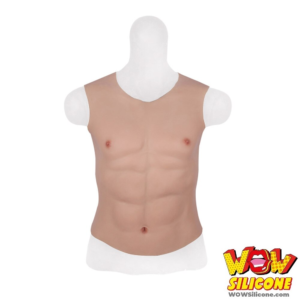 Realistic Male Muscle Low Neck Silicone Chest Plate