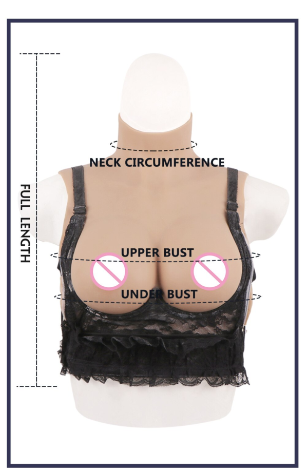 Silicone Breast Plate With Lace Bra - Details