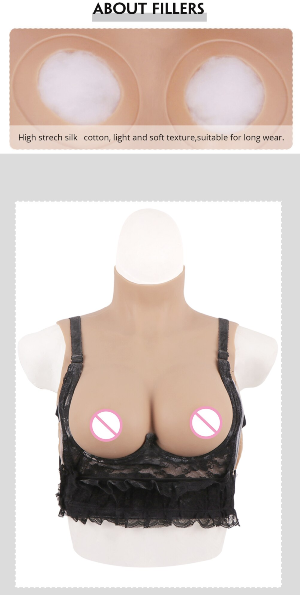 Silicone Breast Plate With Lace Bra - Filler