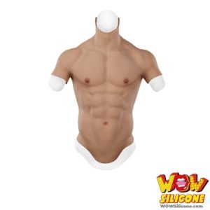 Silicone Fake Muscle Chest Plate With Short Sleeves