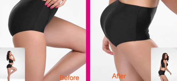 Silicone Padded Butt Enhancer Underwear - Before and After
